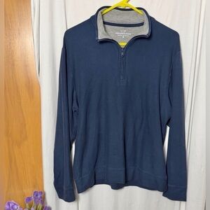 Vineyard Vines Navy Cotton Quarter Zip Pullover Sweater Size Medium